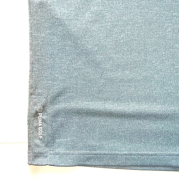 Puma Light Gray Button Collar Short Sleeve Golf  Polo Shirt Size S - Picture 2 of 6